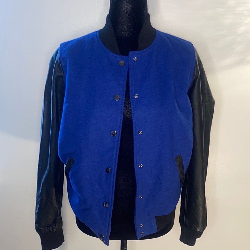 NEW...Black ⚫️ and Blue 🔵 varsity jacket size S (small) from Forever21
